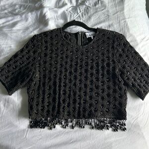 Ganni beaded resort crop top